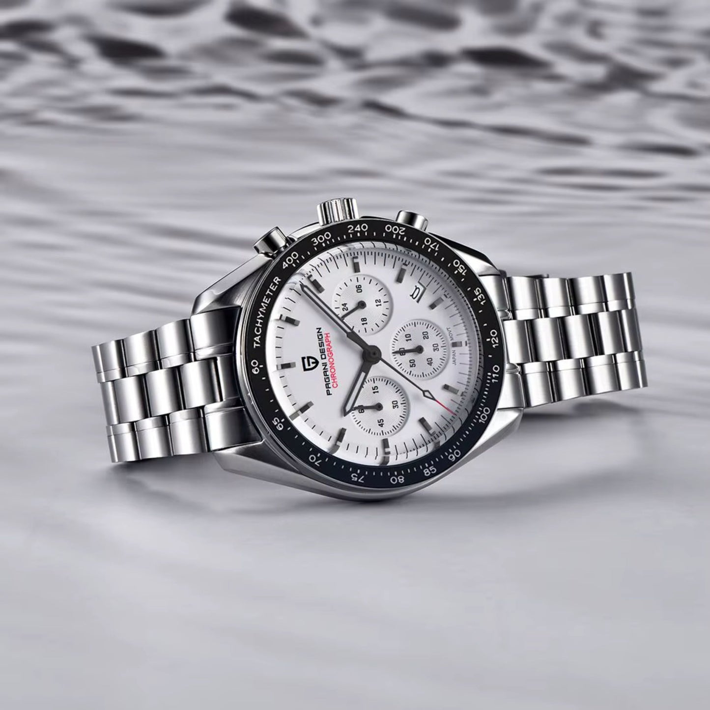 Reloj Cuarzo PAGANI DESIGN Moonswatch V3, PD-1701 - Blanco