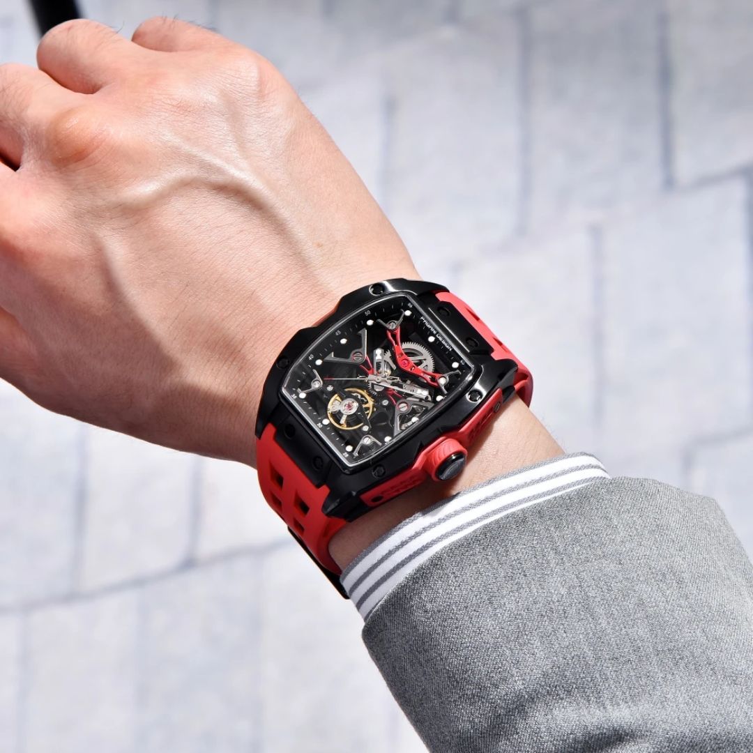 Reloj Automático PAGANI DESIGN RM, PD-YS018 - Rojo Negro