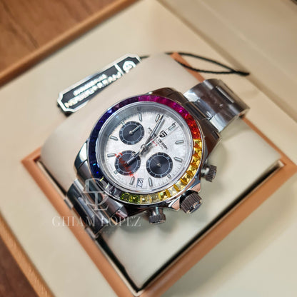 Reloj Cuarzo PAGANI DESIGN DAYTONA RAINBOW, PD-1644 - Blanco Meteorito