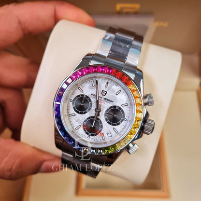 Reloj Cuarzo PAGANI DESIGN DAYTONA RAINBOW, PD-1644 - Blanco Meteorito
