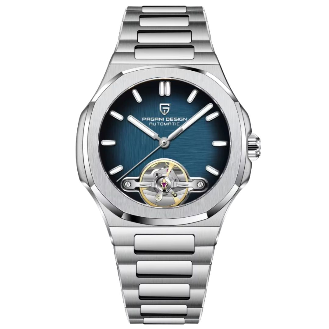 Reloj Automático PAGANI DESIGN NAUTILUS Open Heard, PD-YS025 - Plata Azul