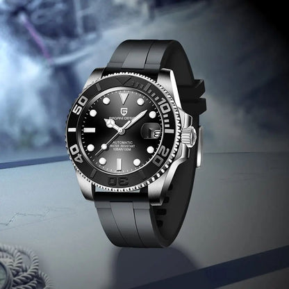 Reloj Automático PAGANI DESIGN YATCH MASTER Caucho, PD-1651 - Negro