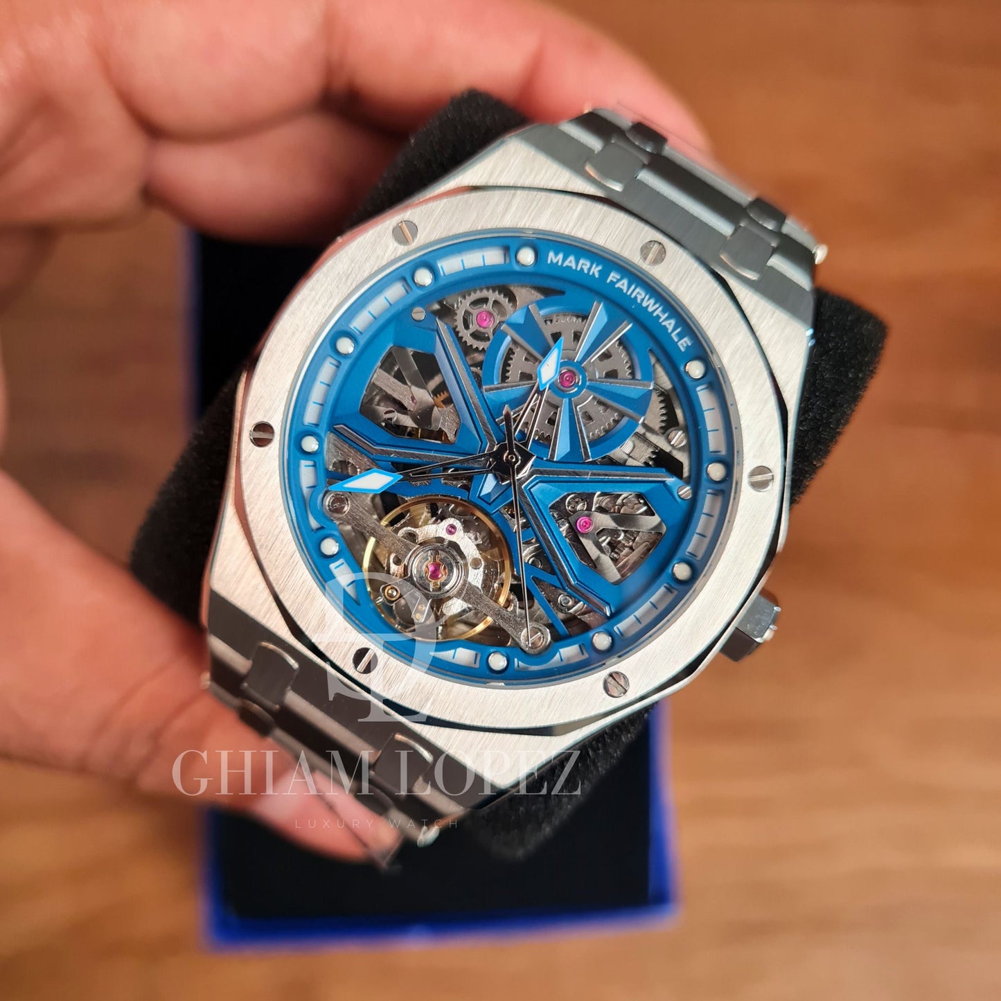 Reloj Automático MARK FAIRWHALE MYSTIC INOX- Plata Azul