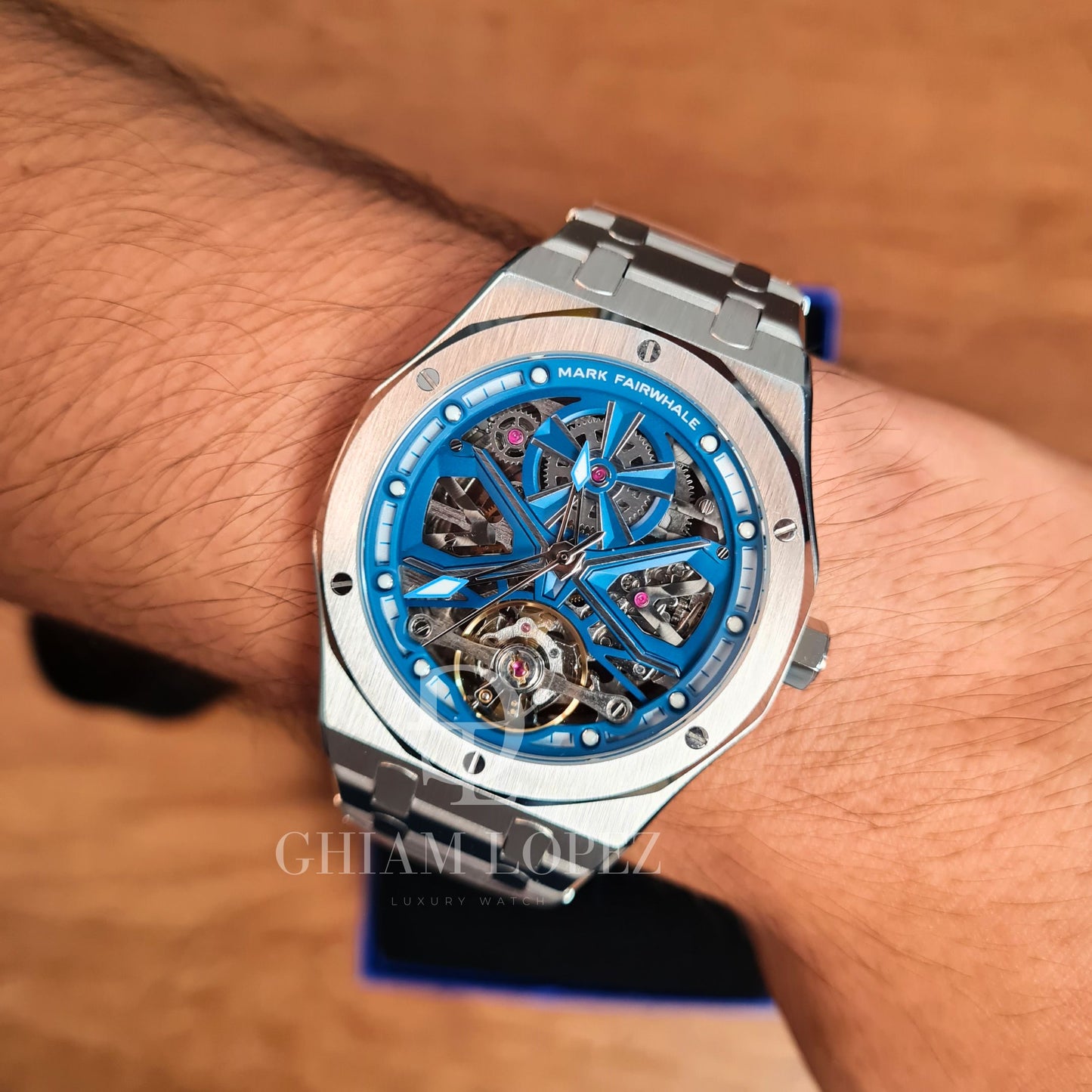 Reloj Automático MARK FAIRWHALE MYSTIC INOX- Plata Azul