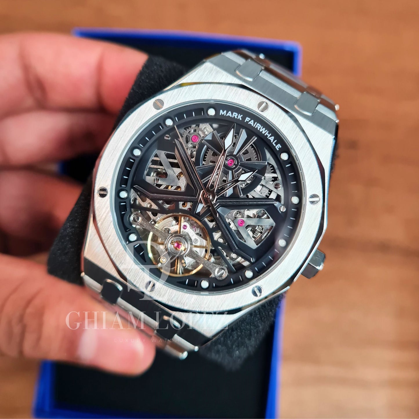 Reloj Automático MARK FAIRWHALE MYSTIC INOX- Plata Negro