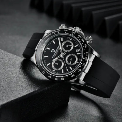 Reloj Cuarzo PAGANI DESIGN DAYTONA Caucho, PD-1664 - Plata Negro