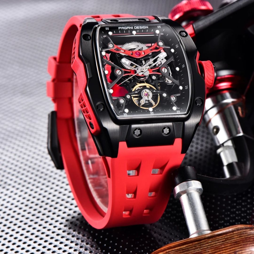 Reloj Automático PAGANI DESIGN RM, PD-YS018 - Rojo Negro